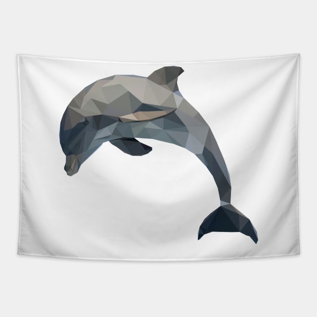 dolphin lowpoly art Tapestry by Amartwork