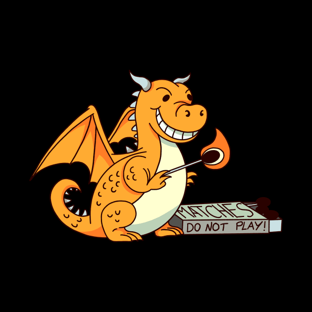 Funny Dragon Playing With Matches Irony by Foxxy Merch