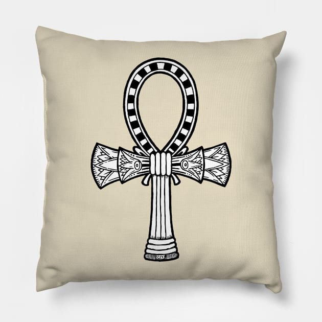 Egyptian Ankh Pillow by Art By Cleave