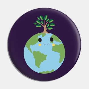 Earth Tree Planet Pin