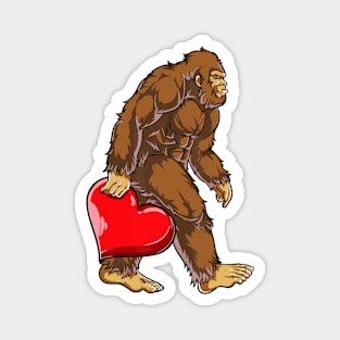 Bigfoot Heart Valentines Day Boys Men Love Sasquatch Magnet
