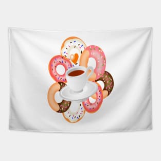 Coffee and Doughnuts En L'air Tapestry