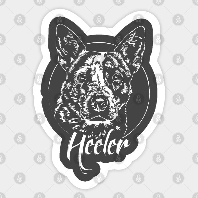 Funny Blue Heeler Dog Lover Dog Portrait Blue Heeler Mom Sticker Teepublic Au