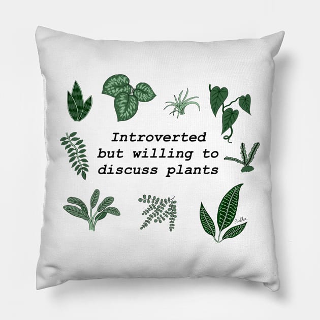 Introverted Plant Lover Pillow by EcoElsa