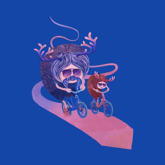 Bike ridding monsters by ruta13art