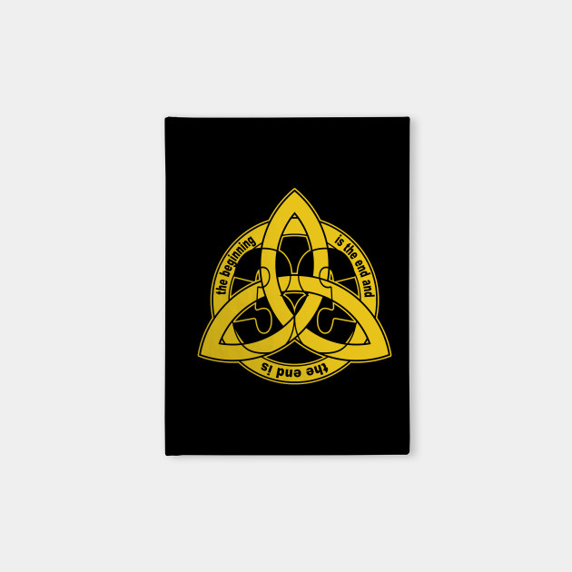 Triquetra Trinity Knot Dark Time Travel Symbol Dark Notebook Teepublic It has been used in both pagan and christian religious imagery as well, symbolizing the holy trinity in the latter. triquetra trinity knot dark time travel symbol