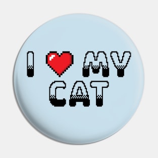 I Heart My Cat Classic Video Game Graphic Black Pin