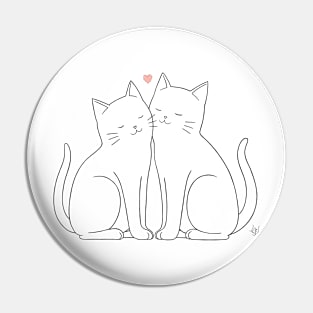 Couple Cats - Line Art Pin