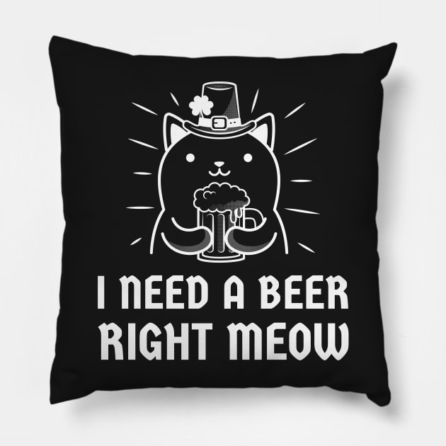 cat beer, cat drinking beer, beer cat, drinking cat, beer, cat, beer drinking gift, drinking animal Pillow by Shadowbyte91