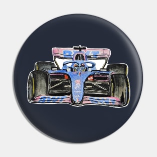 Racing Car in watercolours pattern illustration, Formula 1 watercolours Pin