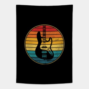 Retro Vintage Circle Sunset J-Style Bass Guitar Tapestry