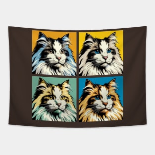 Domestic Medium Hair Pop Art - Cat Lovers Tapestry