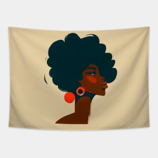 Afro Woman 70s retro design Tapestry
