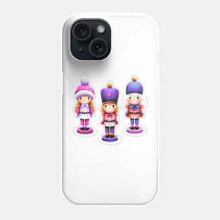 Colorful Trio of Christmas Nutcracker Dolls Phone Case