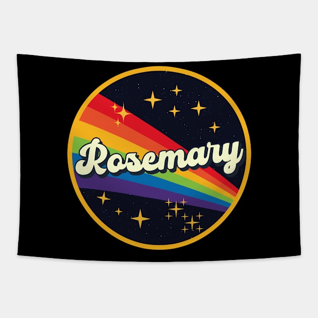 Rosemary // Rainbow In Space Vintage Style Tapestry by LMW Art