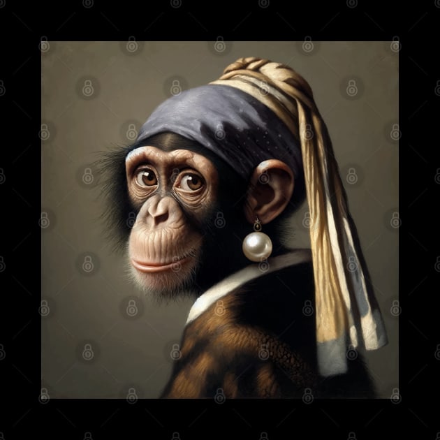 Wildlife Conservation - Pearl Earring Chimpanzee Meme by Edd Paint Something