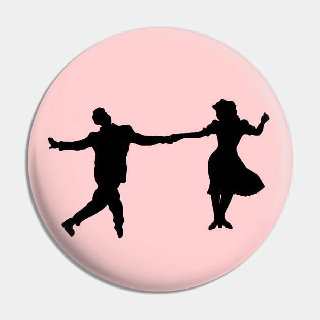 40's Swing Dancer Silhouettes Pin by Art by Deborah Camp