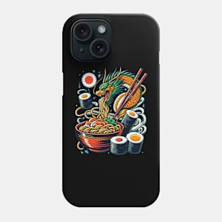 Sushi and Ramen Dragon Men Women Vintage Japanese Phone Case