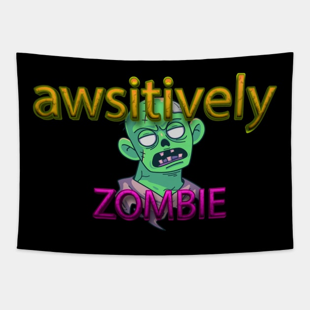 Mens Zombies Eat Brains So You're Safe Funny Sarcastic Humor Halloween the mommy Tapestry by Mirak-store 