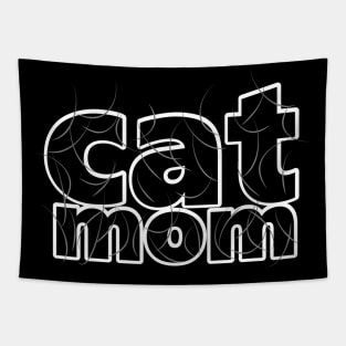 Cat Mom Gray Hair Tapestry