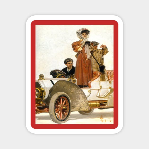 J. C. Leyendecker "A Lady and Her Motorcar" Magnet by PaperMoonGifts