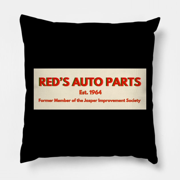 Road House: Red's Auto Parts Pillow by Woodpile
