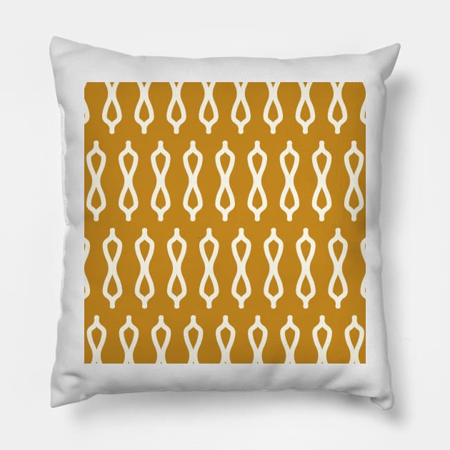 Golden Mustard Moroccan Fretwork Auric Gold Pillow by AmyBrinkman