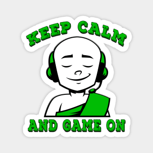 Keep Calm And Game On Green Magnet