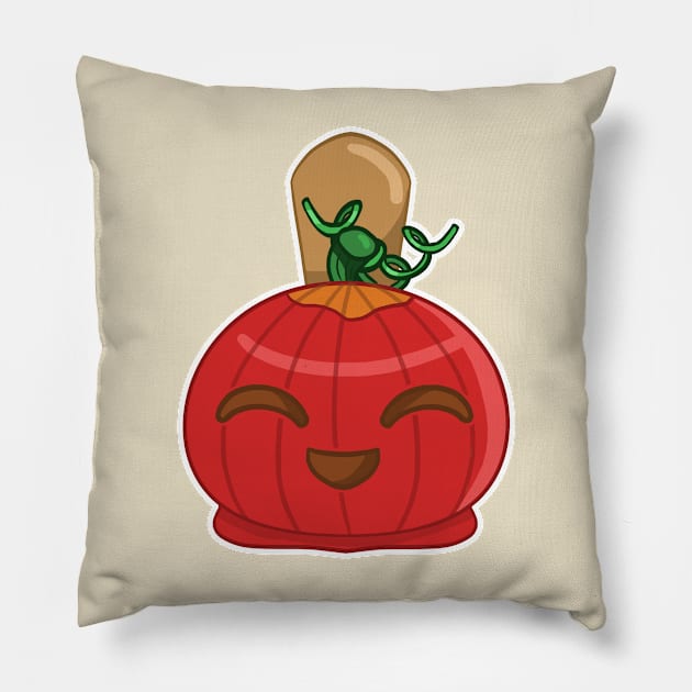 Candy Apple Pumpkin Pillow by Happy Taco Studio