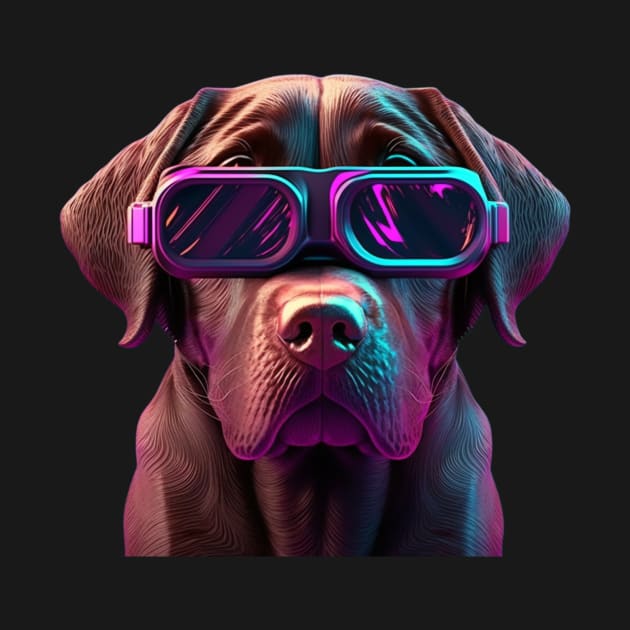 Futuristic Dog in a Vaporwave Style by gibah