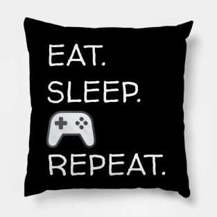 Eat Sleep Game Repeat, Funny Gaming Gift, Gamer Gift, Video Game, Kids Women Men Pillow