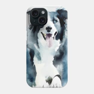 Border Collie Watercolor Painting - Dog Lover Gifts Phone Case