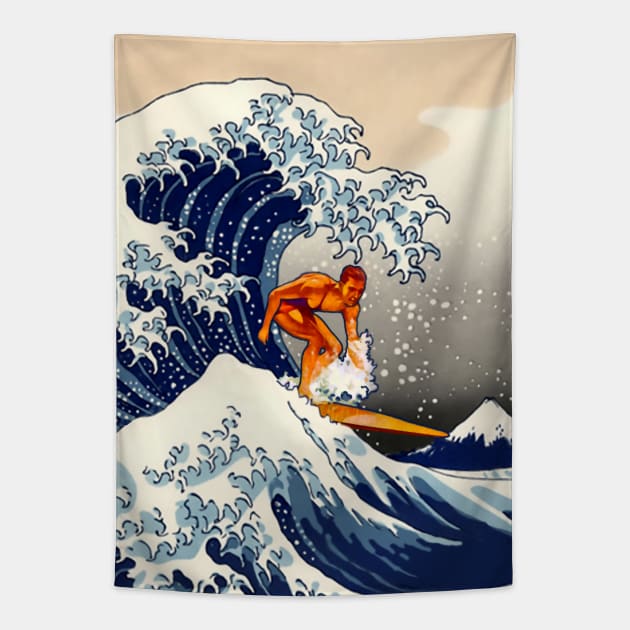 Kanagawa wave tapestry top