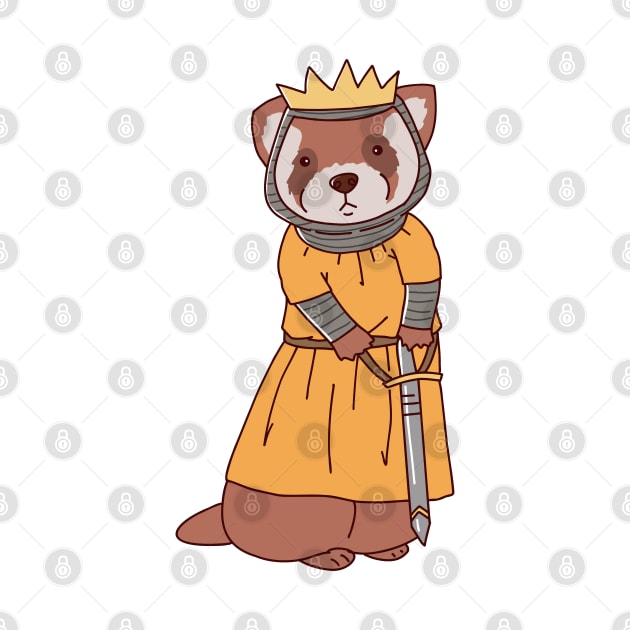 Cute Medieval King Knight Ferret Drawing by MariOyama