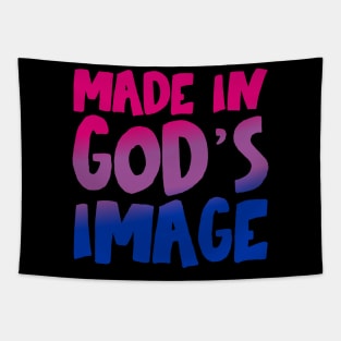 "Made in God's image" - Christians for Justice (bisexual pride flag) Tapestry