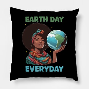 Earth Day Everyday Afro Hair Women Earth Day 2024 Funny Pillow