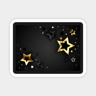 Gray Background with Black Stars Magnet