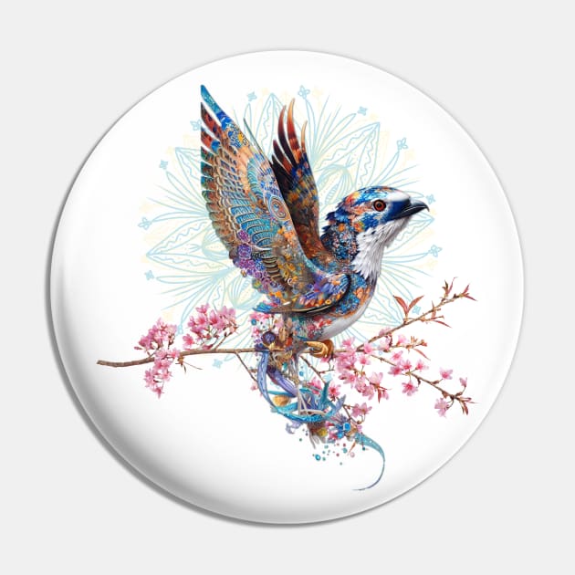 Mandala Songbird Pin by Mazzlo Shop