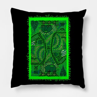 King of Hearts - Shades of Green Pillow