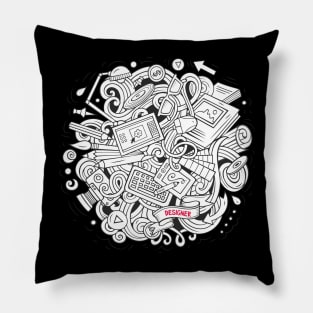 Sketchy Art Design - Designers Pillow