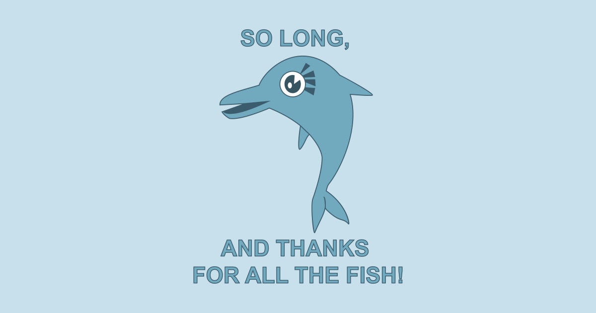 Shop So Long, and Thanks for All the Fish dolphins crewneck sweat...