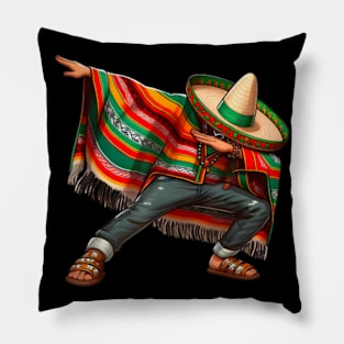 dabbing mexican poncho cinco de mayo Pillow