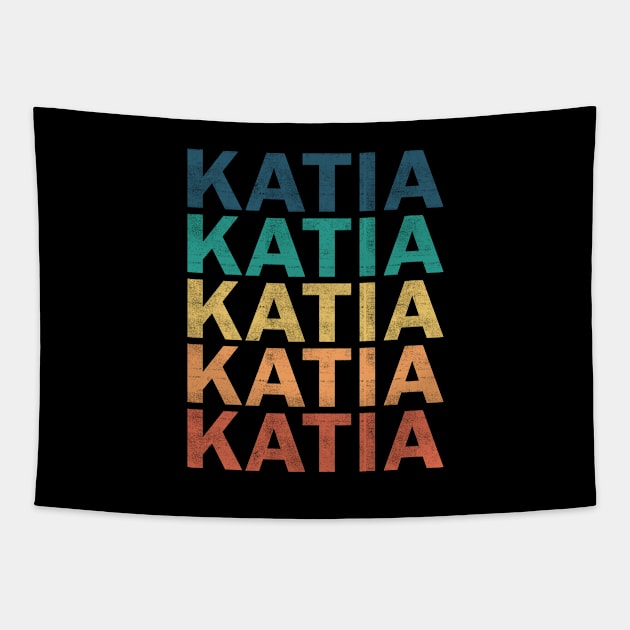 Katia Name T Shirt - Katia Vintage Retro Name Gift Item Tee Tapestry by henrietacharthadfield