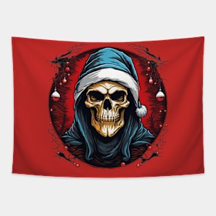 goth skull Christmas Tapestry