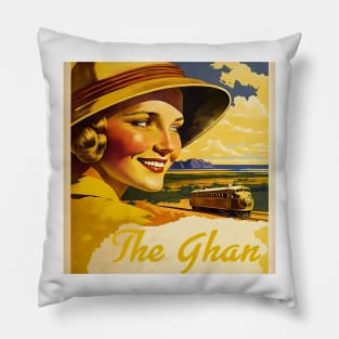 The Ghan Railway Australia Vintage Travel Art Poster Pillow