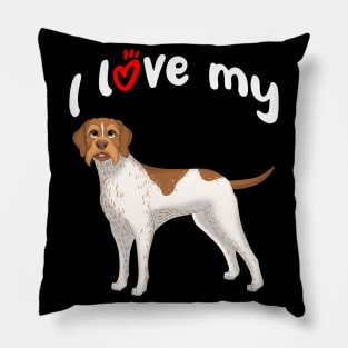 I Love My German Wirehaired Pointer Dog Pillow