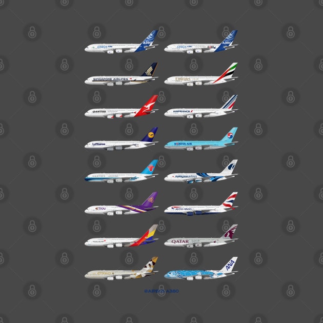 Airbus A380 Operators Illustration by SteveHClark