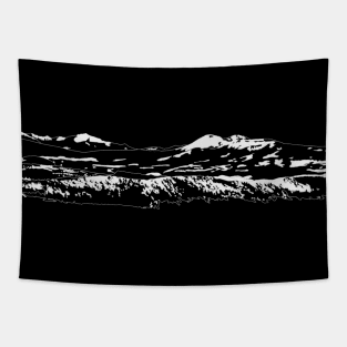 Hand Drawn Mountain Landscape Tapestry