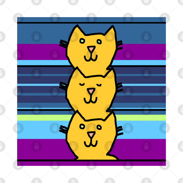 Yellow Cat Column by ellenhenryart