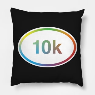10k Running Race Distance Rainbow Pillow